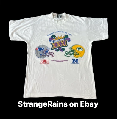 Camiseta unisex vintage 1997 Super Bowl XXXI Packers vs Patriots talla (M) NOLA Foto 1 de 4