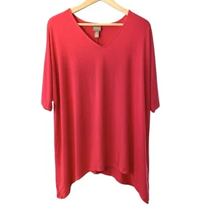 Tunica maglietta rosa Chico’s taglia 3 orlo a fazzoletto manica 3/4 - Foto 1 di 4