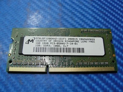 MacBook 13" A1278 2008 MB467LL SO-DIMM RAM Memory 1GB PC3-8500S MT8JSF12864HZ #1 - Image 1 of 3