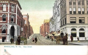 Cartolina editore LP74 Wheeling West Virginia Main Street Tuck - Foto 1 di 2