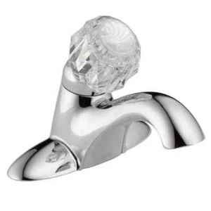 Classic 4 in. Centerset Single-Handle Bathroom Faucet with Metal Drain in Chrome - Picture 1 of 7