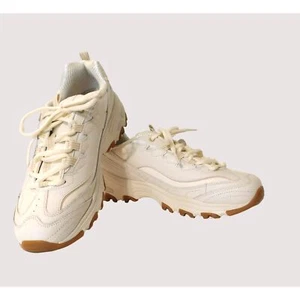 Skecher Sport D Lites Good Neutral Sneakers Womens 10 Beige Off White Tan Shoes - Picture 1 of 11