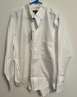 Nueva Camisa Casa Roja Para Hombre Camisa Med Blanca Con Cuello Abotonado Manga Larga Algodón Foto 1 de 4