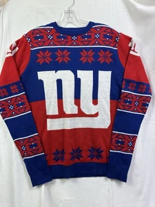 NFL Team Apparel Men New York Giants Ugly Holiday Christmas Sweater sz M Medium - Picture 1 of 13