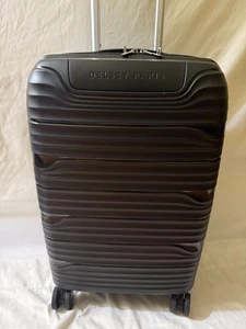 DELSEY NEW Dune 21" Expandable Spinner Luggage Hard Carry On Black Lightweight - Picture 1 of 7