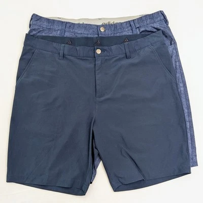 Adidas Conjunto de 2 Pantalones Cortos de Golf Chino Para Hombre Talla 38 Azul Elastizado Agarre Cintura Foto 1 de 4
