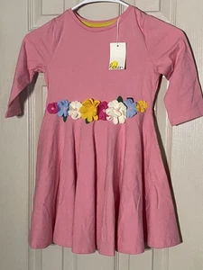 Mini Boden Girls Dress Pink w/Floral 5-6 Years NWT - Picture 1 of 4