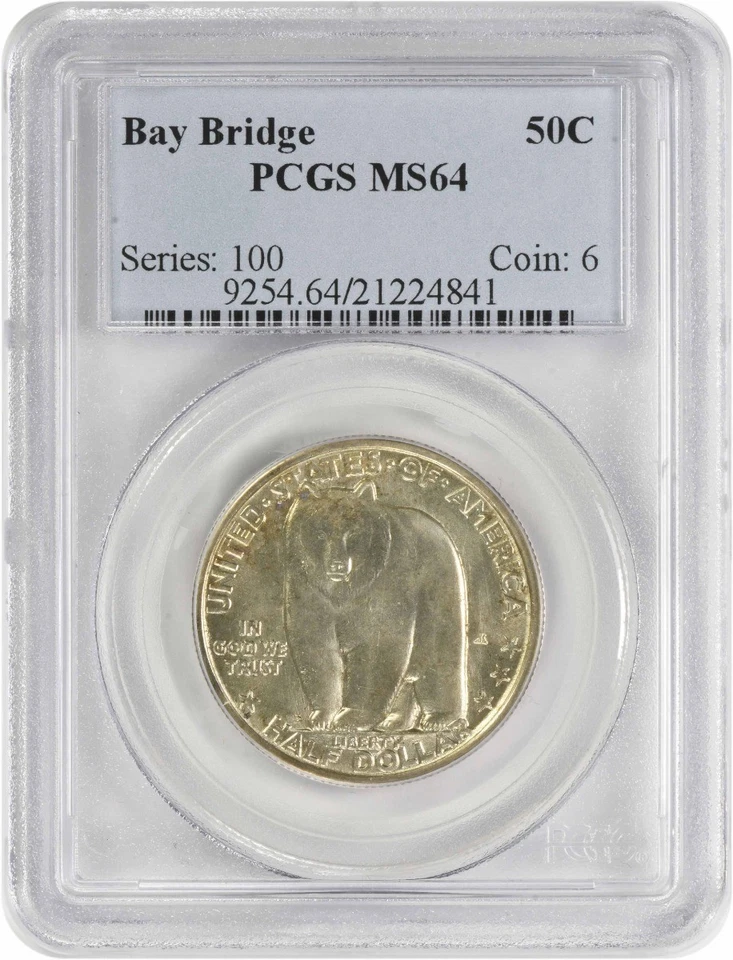 1936-S Bay Bridge Commemorative Silver  Half MS64 PCGS - Image 1 of 4