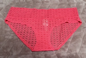 Victoria's Secret ROSA Logo Rosa Guiño Corazón Encaje Hiphugger Panty ~ MEDIANO ~ ¡NUEVO CON ETIQUETAS! - Imagen 1 de 10