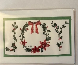 Embroidered Greeting Card “JOY ” 5 X 7 Blank w/envel FREE SHIPPING - Picture 1 of 2