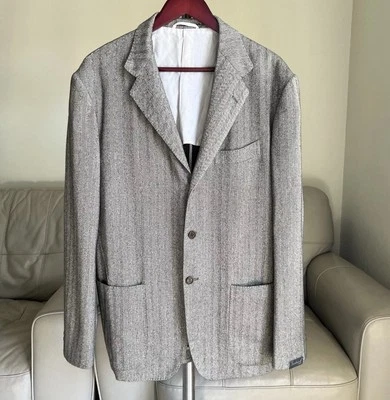 Новый Санторио Неаполь Herringbone Sport пальто блейзер 44 - 46 R шерсти хлопок кашемир - Изображение 1 из 4