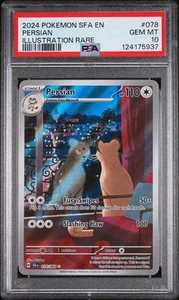 2024 POKEMON SFA EN-SHROUDED FABLE ILLUSTRATION RARE #078 PERSIAN PSA 10 - Picture 1 of 2