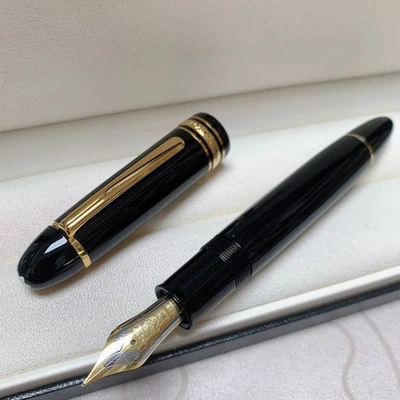 Perfect Piston Inking Resin Series Bright Black-Gold Clip Fountain Pen - Image 1 of 4