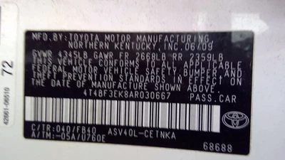 Seat Belt Front Bucket Driver Retractor 4 Cylinder Fits 07-11 CAMRY 3466150 Foto 1 de 4