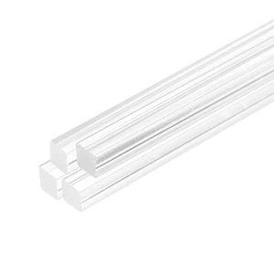 4pcs Acrylic Square Rods 3/8" x 10" Clear Acrylic Dowel Rods Sticks Acrylic P... - Picture 1 of 7
