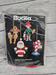 Bucilla Gallery of Stitches Christmas 4 Jeweled Ornaments The North Pole #48780 - Picture 1 of 2