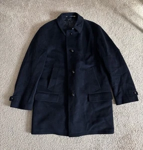 LODENFREY Mens 54 Heavy WOOL Coat Navy Blue QUILTED Pockets Professional - Picture 1 of 6
