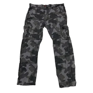 SOUTHPOLE VTG Y2k Style Grey Black Camouflage Cargo Pants Gorpcore Sz 36x30 - Picture 1 of 9