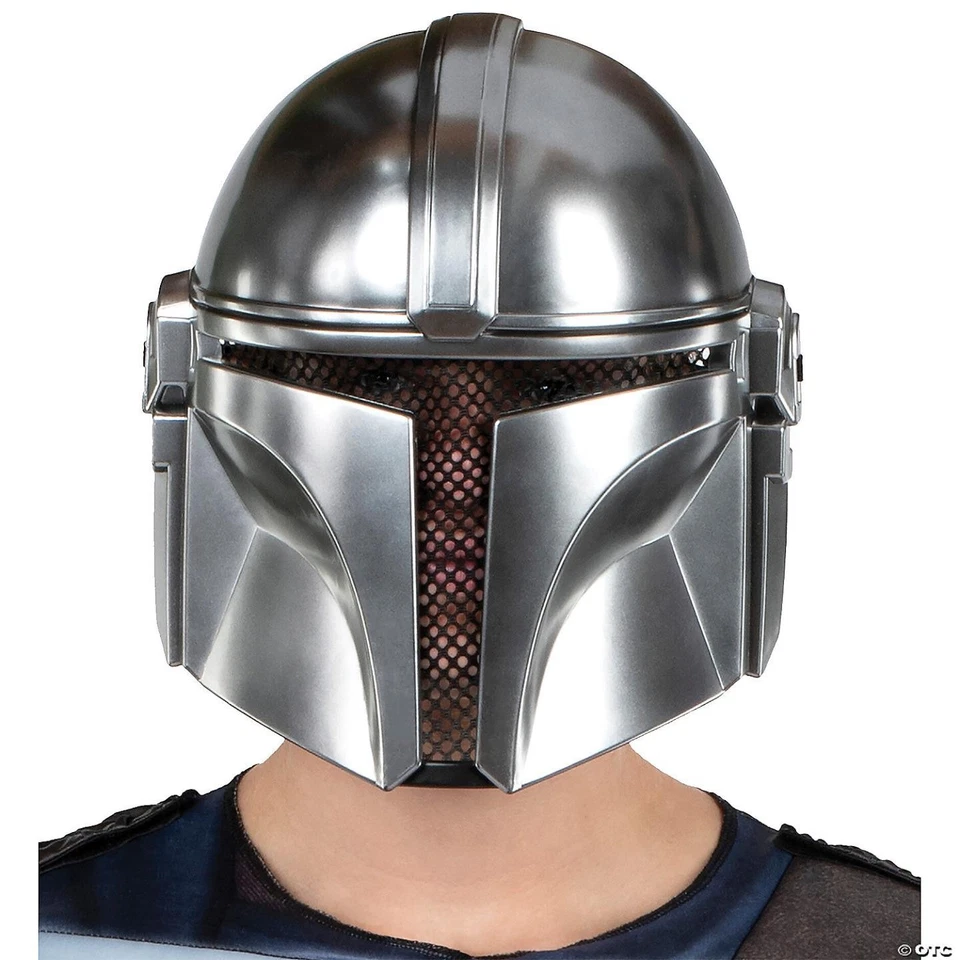 ADULT STAR WARS MANDALORIAN HALF FACE MASK HALLOWEEN COSTUME JWC1180 NEW - Image 1 of 1