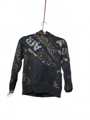 Sudadera con capucha Jordan dorada y gris con estampado de logotipo para niño talla mediana Foto 1 de 4