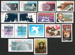 CANADA 1986, 34c, 36, 68c, Commemoratives, collection of 15 Stamps Mint NH - Picture 1 of 1