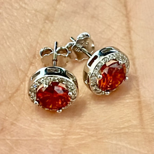 Ruby Earrings Sterling Silver 925 Created Stud Earrings for Women Free Shipping
