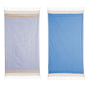 Rollo de baño marítimo / toalla de playa y toalla en azul 180 x 90 cm - Imagen 1 de 2