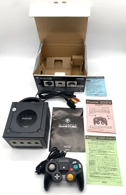 Nintendo GameCube NTSC-J (Black) + Original Box, PSU, Controller & Manual - Imagen 1 de 4
