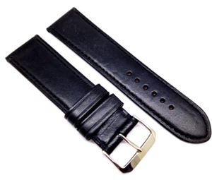Juchten Bio Leather Watchband 24mm Black Made in Germany /122 - Picture 1 of 3