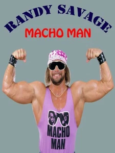 nevera nevera imán 3,5x5 años 80 msg clásico lucha libre profesional Macho Man Savage - Imagen 1 de 2