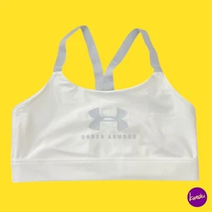 UNDER ARMOUR Women's Sports Bra, Medium Support, Racerback, White, UK M - Picture 1 of 5