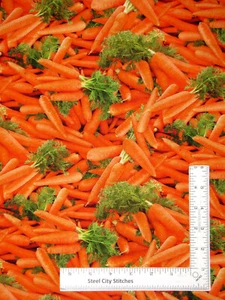 Carrots Vegetables Fabric Food Festival Cotton #632 Elizabeths Studio By Yard - Picture 1 of 1