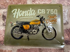 Honda CB 750 Motorcycle Small Retro style Embossed Metal Sign Home, Mancave - Picture 1 of 6