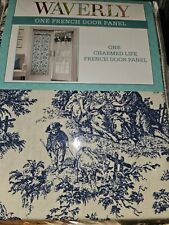 Waverly Charmed Life French Door Panel Cornflower Blue Toile 26" X 68" NEW (A)