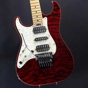USED SCHECTER EX-V-22-CTM-FRT Lefty Order model Black Cherry Free Shipping - Picture 1 of 8