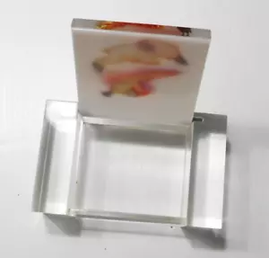 40-50's HEAVY LUCITE TRINKET / CIGARETTE BOX - Picture 1 of 5
