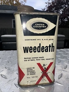 Vintage Sears Roebuck Weedeath By Cross Country Tin - Picture 1 of 5