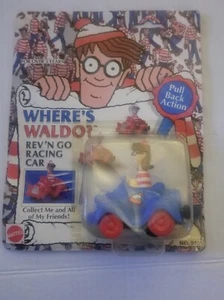 vintage 1991 wheres Waldo rev n go rac car new on card - Bild 1 von 5