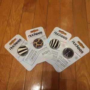 New! Nuckees Phone Grip & Stand—Marble, Leopard or Zebra fur designs - Picture 1 of 13