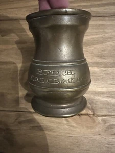 Antiker H. Finch gemarkt Messingguss bauchig ein Pint Krug datiert 1873 - Bild 1 von 22
