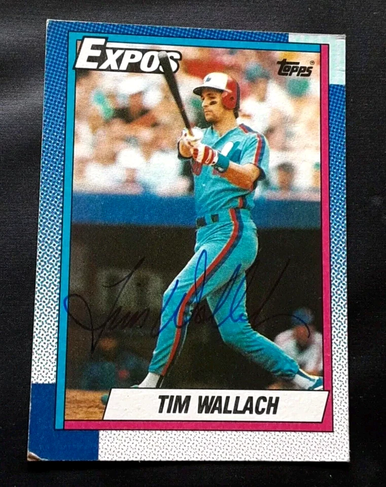 TIM WALLACH MONTREAL EXPOS SIGNED AUTOGRAPHED 1990 TOPPS BASEBALL CARD - Image 1 of 1
