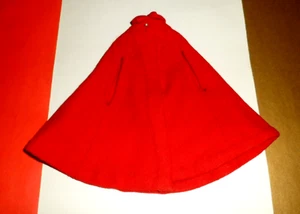 12" DOLL RED HOMEMADE WOOL CAPE FIT 12" TAMMY FAMILY SIZE DOLL 1970S - Imagen 1 de 2