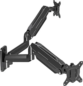 Dual Monitor Wall Mount for 13 to 32 Inch Computer Screens, Gas Sprin - Afbeelding 1 van 9