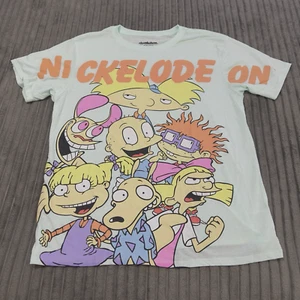 Rugrats Nickelodeon Adults L Mint Green Big Graphic Retro Cartoon Y2K - Picture 1 of 8