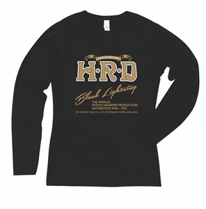Vincent HRD Black Lightning Long Sleeve T Shirt Classic Biker - Picture 1 of 1