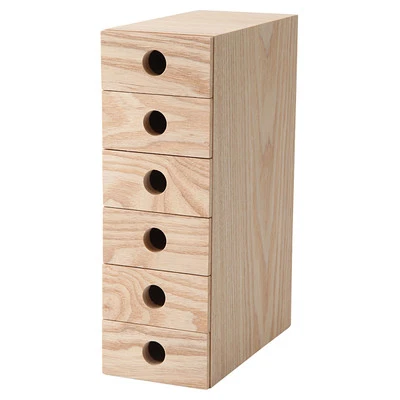 MUJI MDF ash wood 6 drawer organize storage case box for Accessory small article - Image 1 of 4