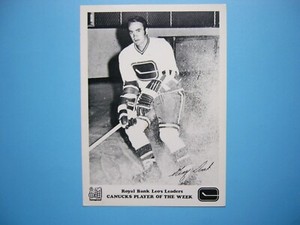 1970/71 ROYAL BANK LEO'S LEADERS VANCOUVER CANUCKS NHL PHOTO GARY DOAK SHARP!!