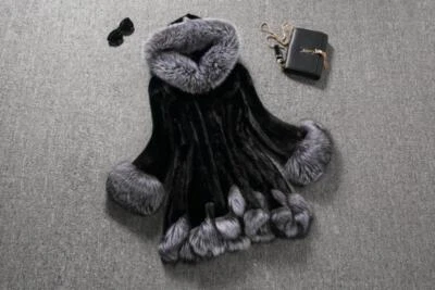 Imitation Fur Artificial Fur Women's White Rabbit Fur Mink Winter Hooded Coat - Image 1 of 4