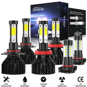 For Chevy Colorado 2015-2019 6000K White LED Headlight High/Low+Fog Light Bulbs - Foto 1 di 12