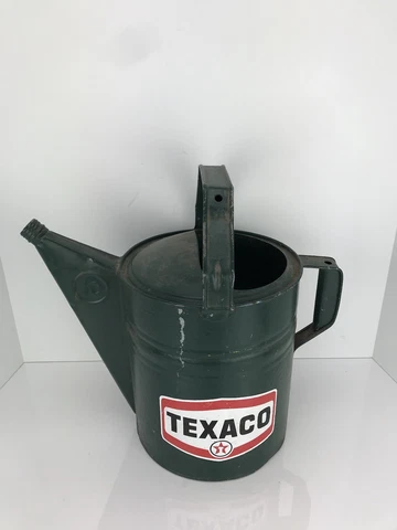 Vintage Green Number 10 Galvanized Watering Can - Texaco Cover